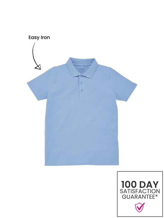 back image of everyday-boys-5-pack-polo-school-tops-blue
