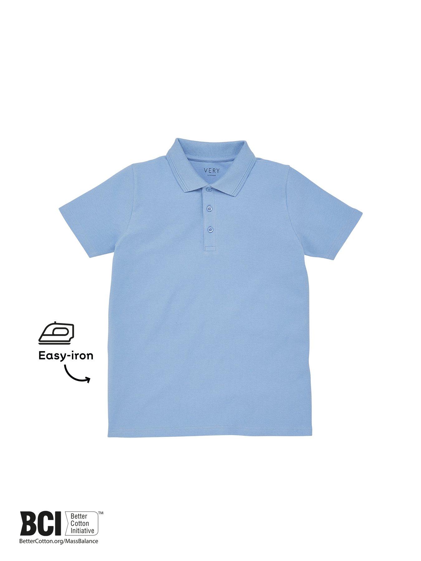  image of everyday-boys-5-pack-polo-school-tops-blue