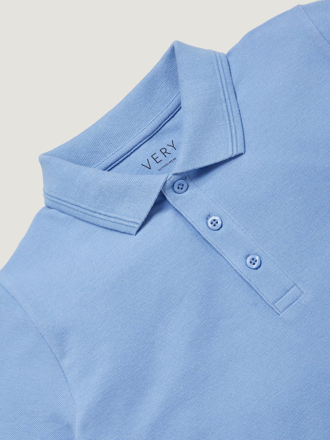  image of everyday-boys-5-pack-polo-school-tops-blue