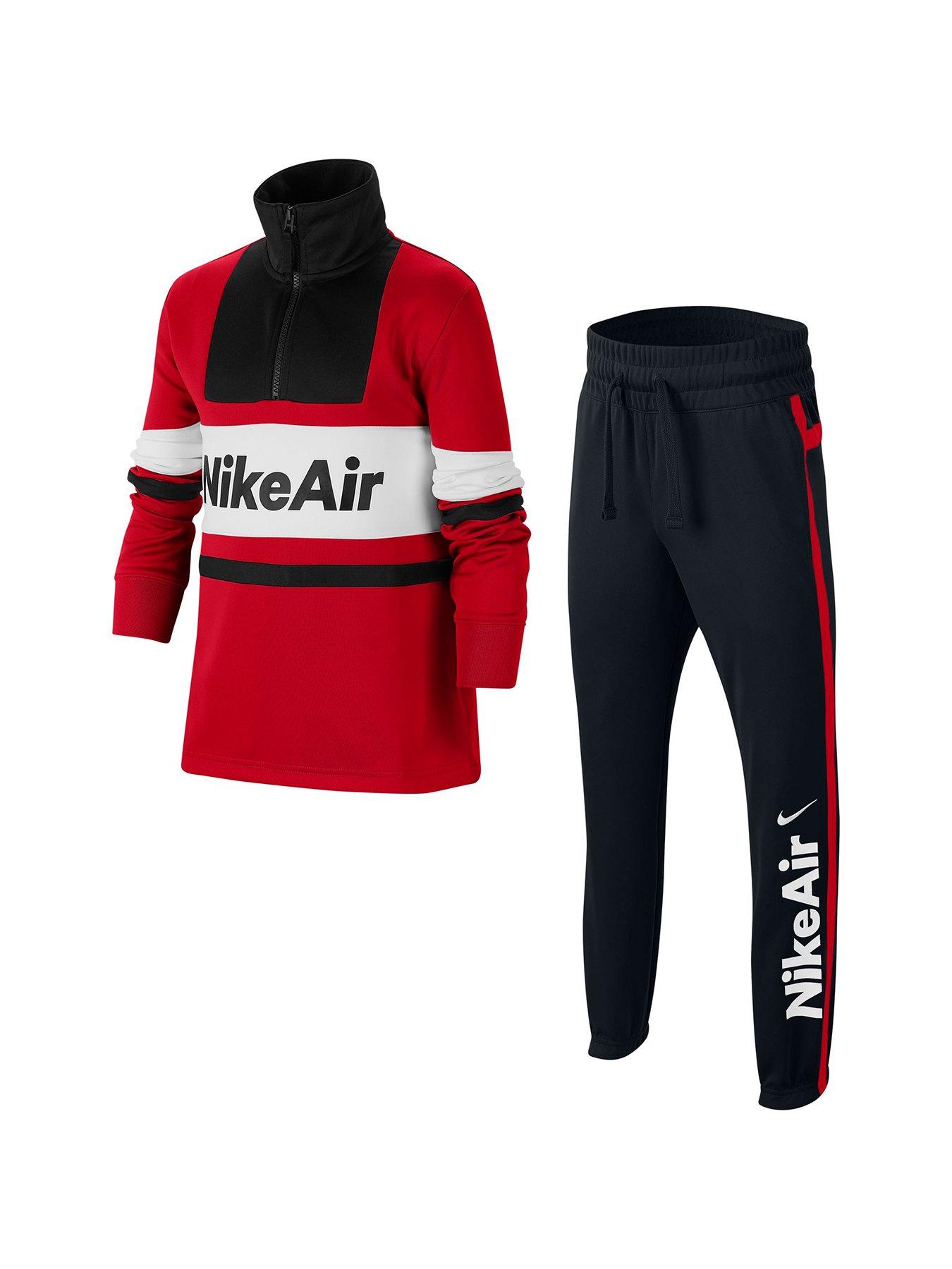 kids red nike tracksuit