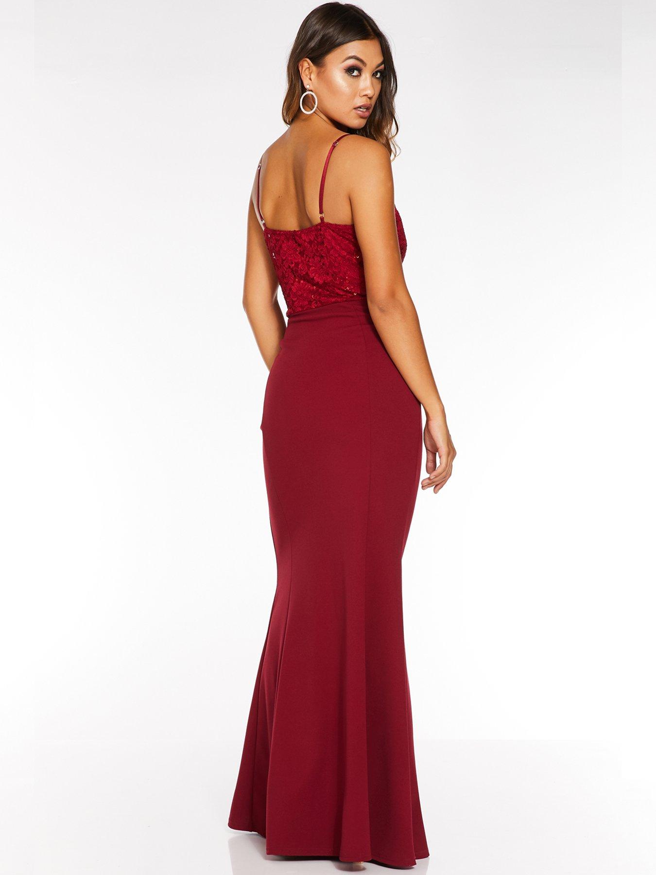 berry sequin lace maxi dress