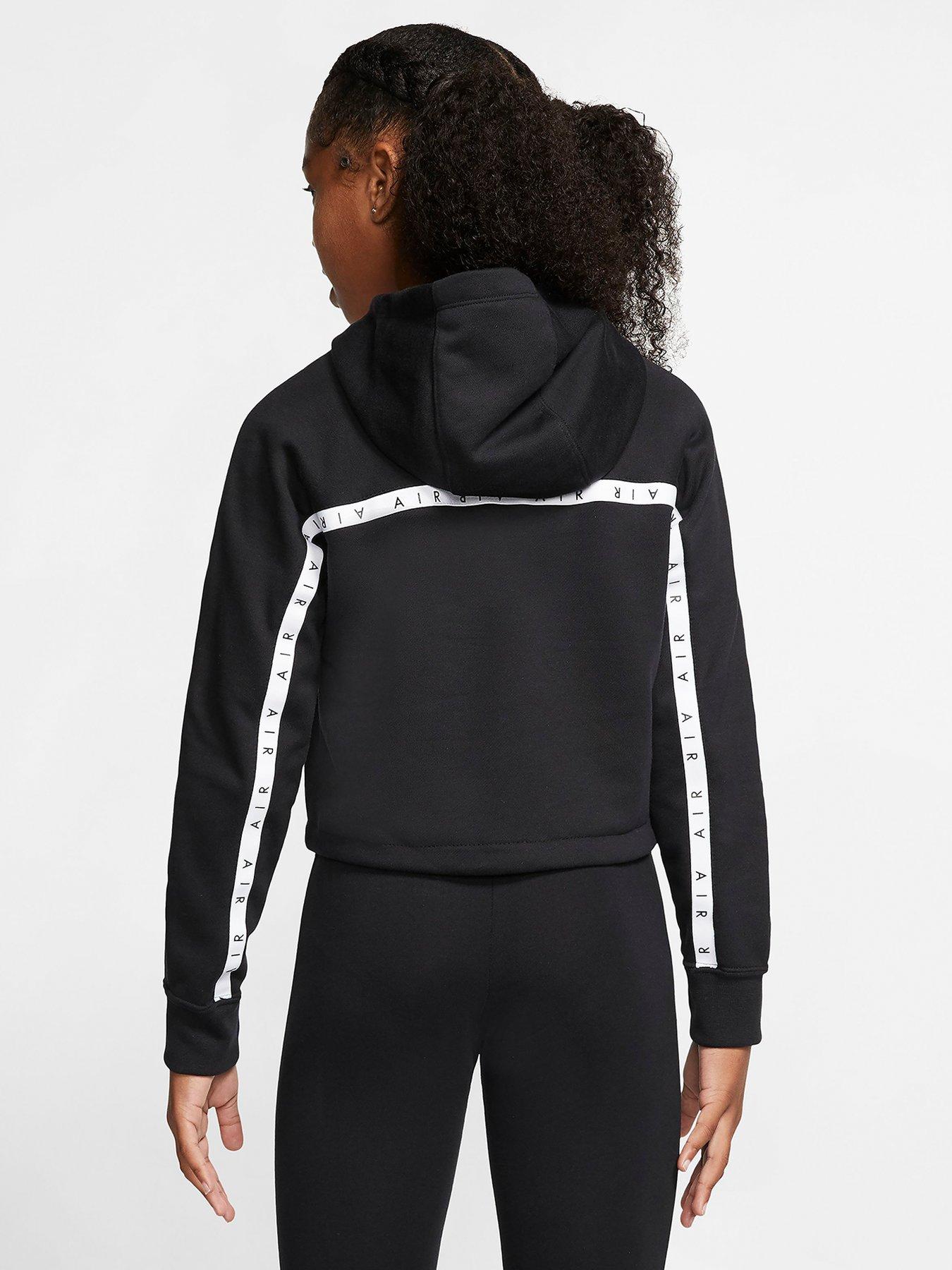 nike crop hoodie black