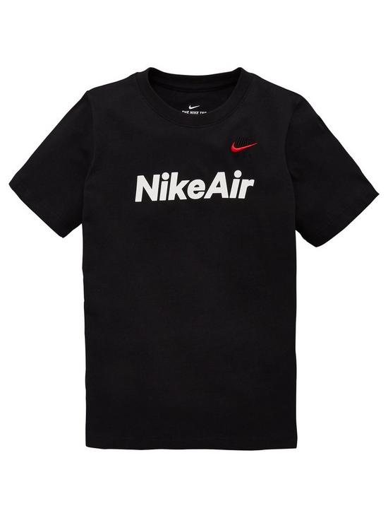 front image of nike-sportswear-air-older-boys-t-shirt-blackwhite