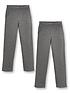  image of v-by-very-girls-2-pack-jersey-school-trousers-grey