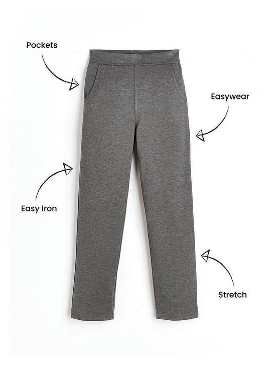 back image of v-by-very-girls-2-pack-jersey-school-trousers-grey