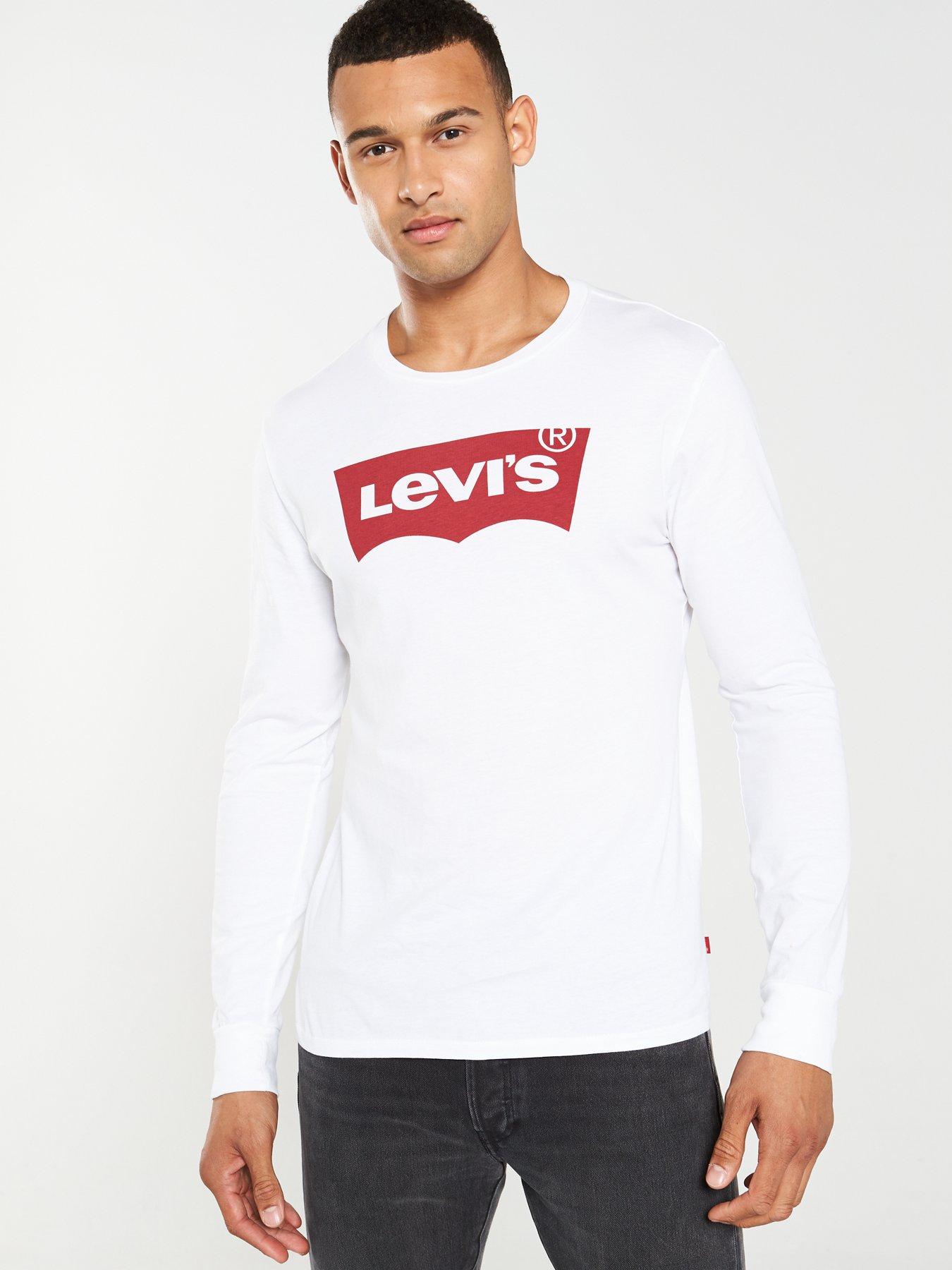 levis white long sleeve shirt