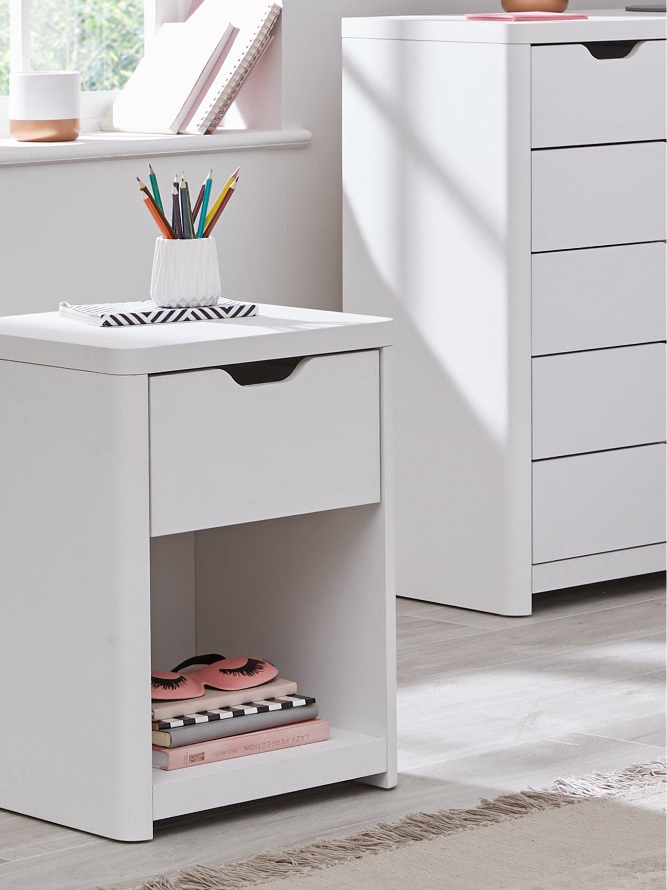 The Very Collection Aspen 1 Drawer Bedside Chest - White Oak Effect