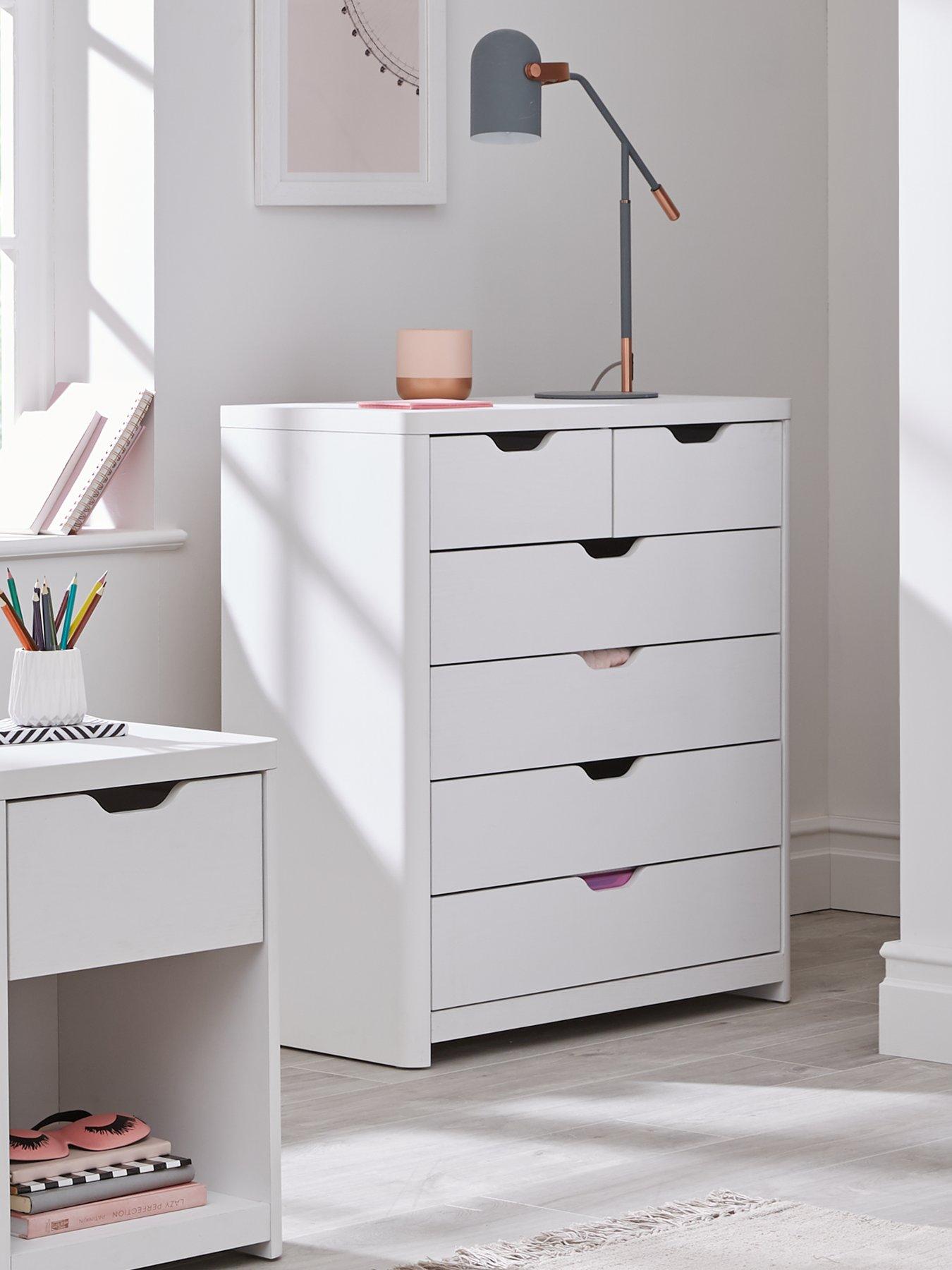 The Very Collection Aspen 4 + 2 Drawer Chest - White Oak Effect