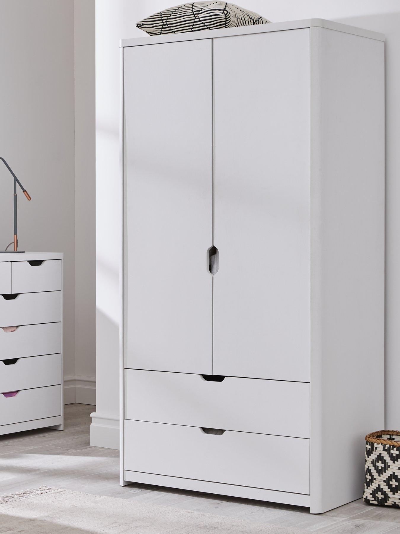 The Very Collection Aspen 2 Door, 2 Drawer Childrens Wardrobe - White Oak Effect