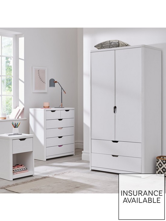 stillFront image of aspen-3-door-2-drawer-wardrobe-white-oak-effect