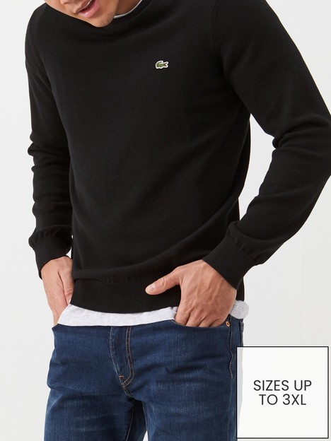 lacoste-classic-crew-neck-knitted-jumper-black