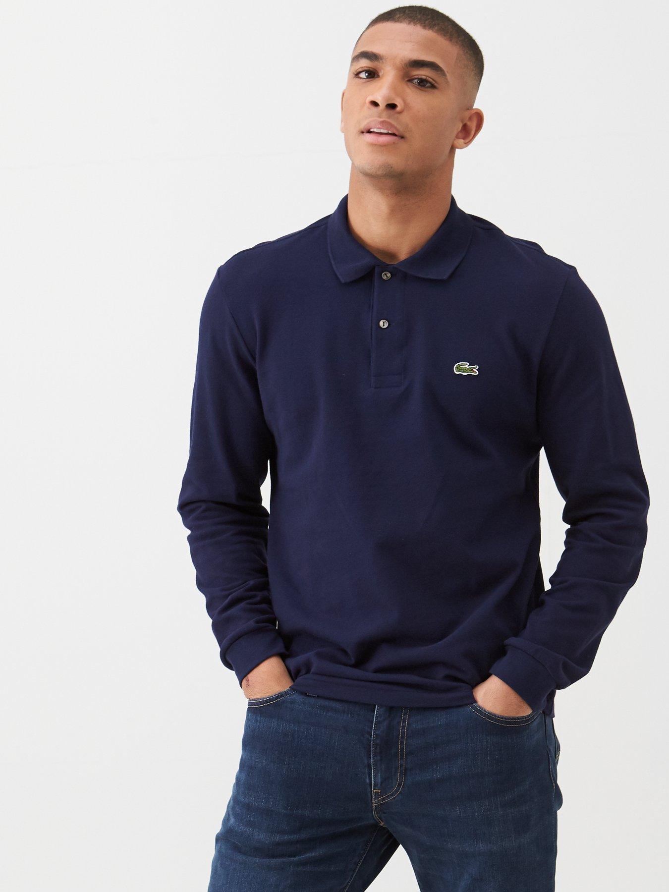 lacoste navy long sleeve polo