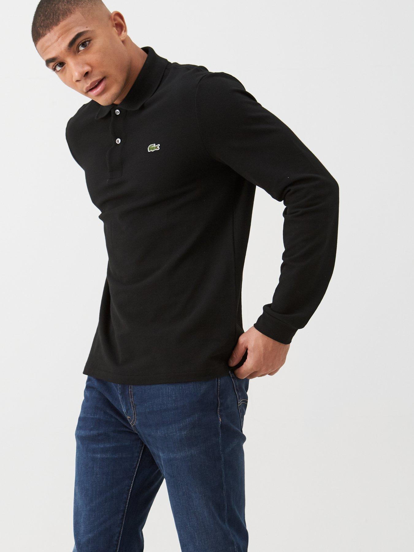 lacoste black long sleeve shirt