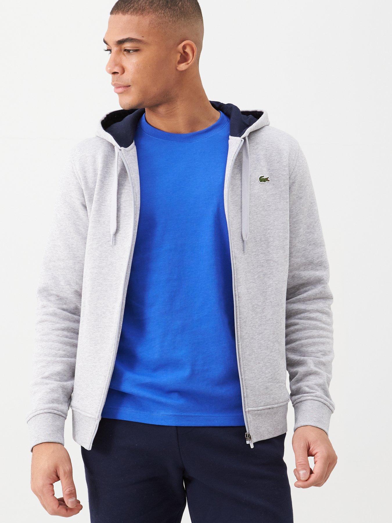 lacoste zip hoodie grey