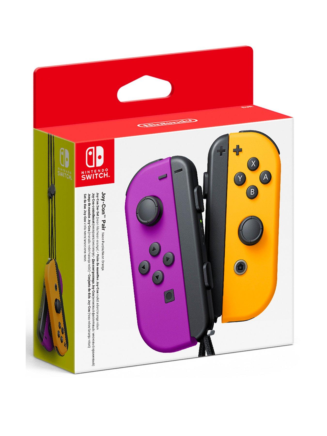  image of nintendo-switch-joy-con-controllernbsptwin-pack-wirelessnbsprechargeablenbsp--neon-purple-neon-orange