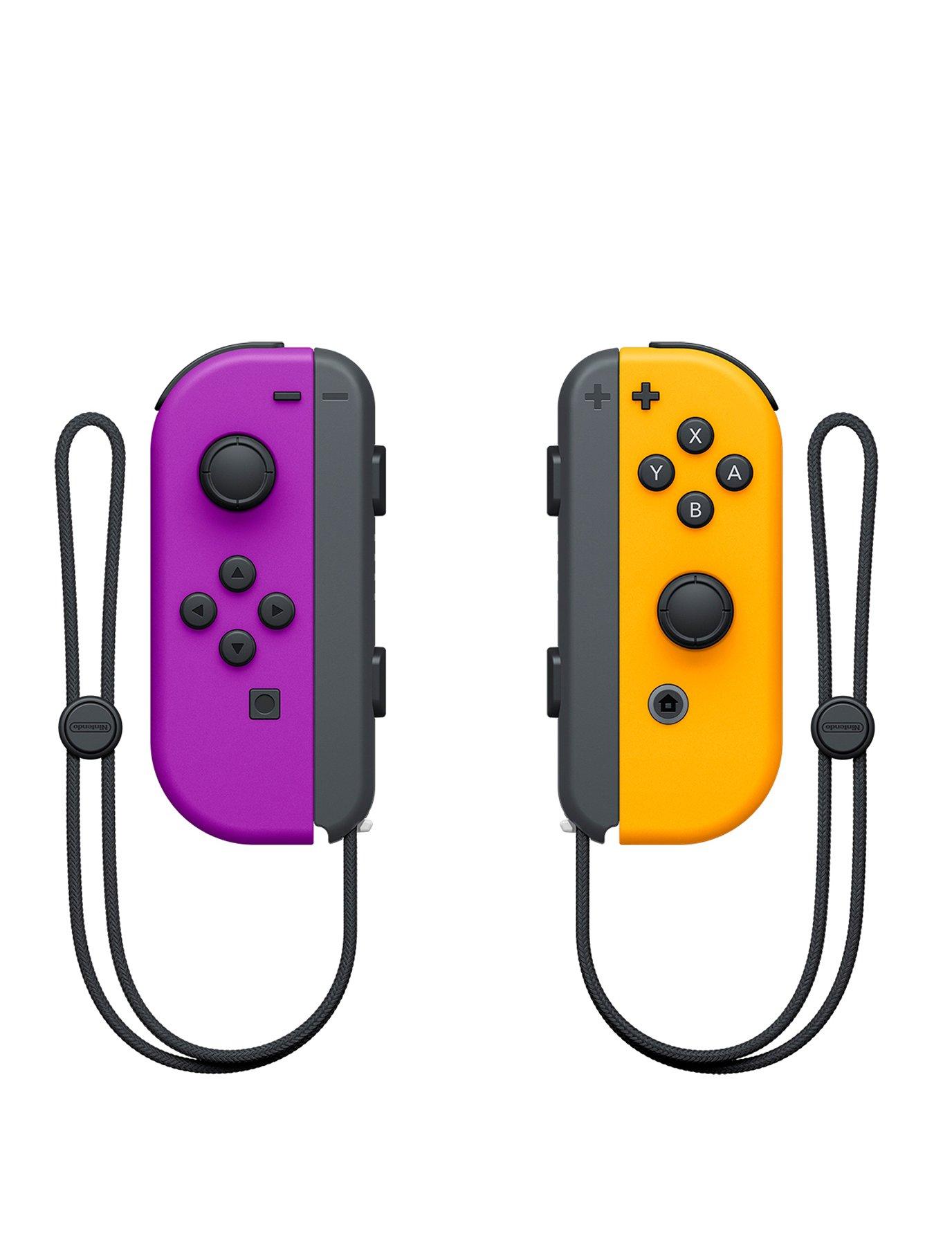  image of nintendo-switch-joy-con-controllernbsptwin-pack-wirelessnbsprechargeablenbsp--neon-purple-neon-orange