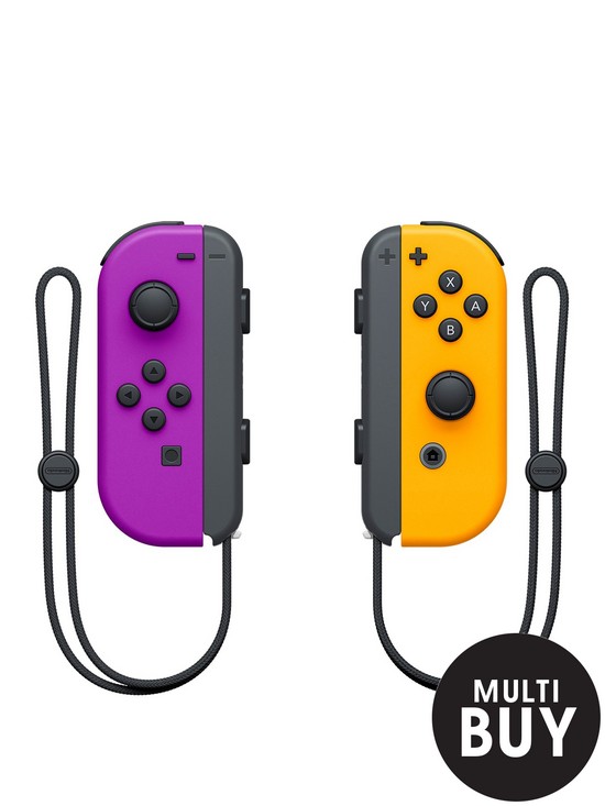 stillFront image of nintendo-switch-joy-con-controllernbsptwin-pack-wirelessnbsprechargeablenbsp--neon-purple-neon-orange