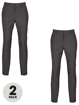 V by Very V By Very 2 Pack Slim Trousers - Grey Picture