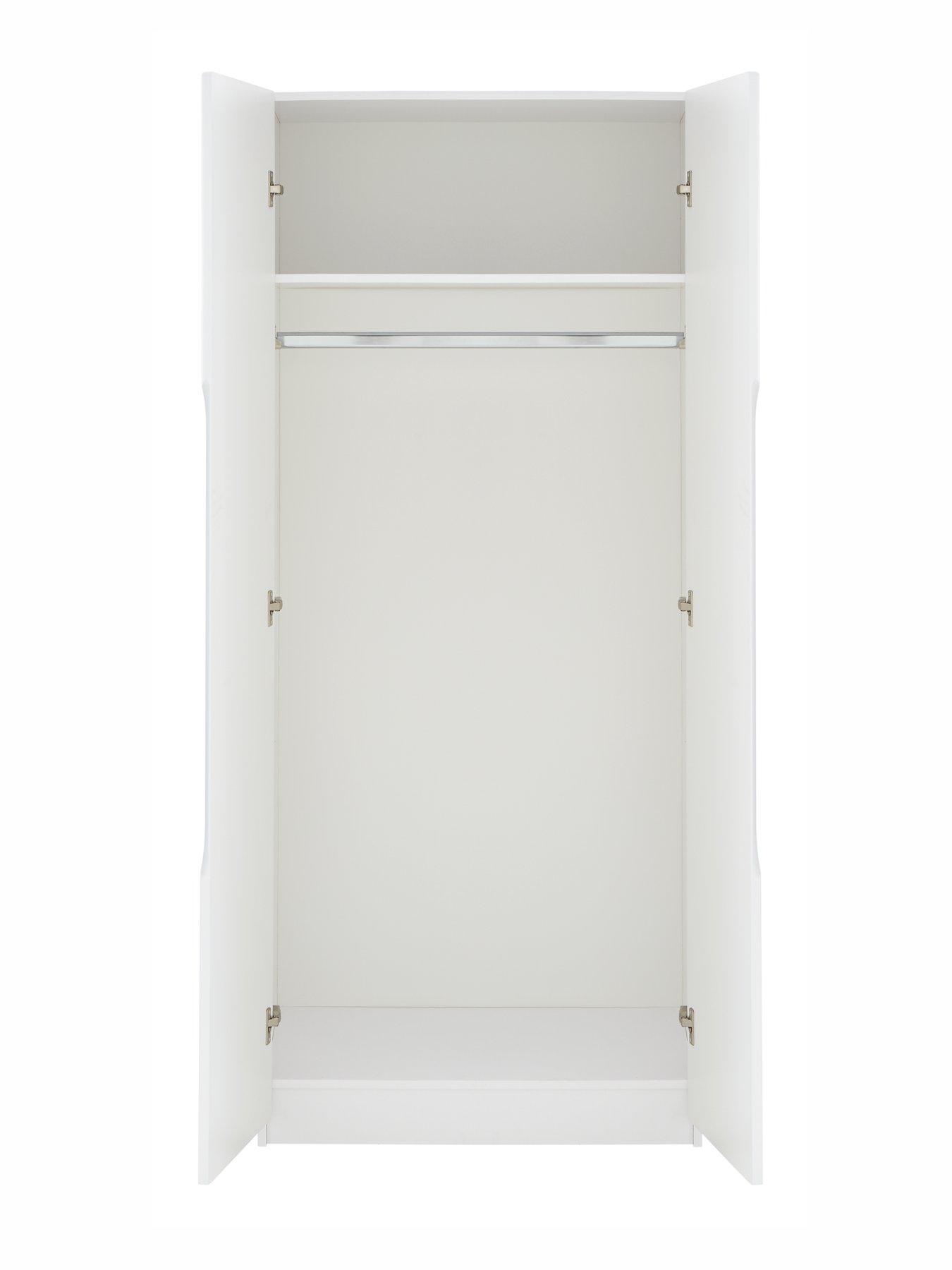  image of one-call-monaco-ready-assembled-4-piece-gloss-package-2-door-mirrored-wardrobe-5-drawer-chest-and-2-bedside-chestsnbsp--express-delivery-available