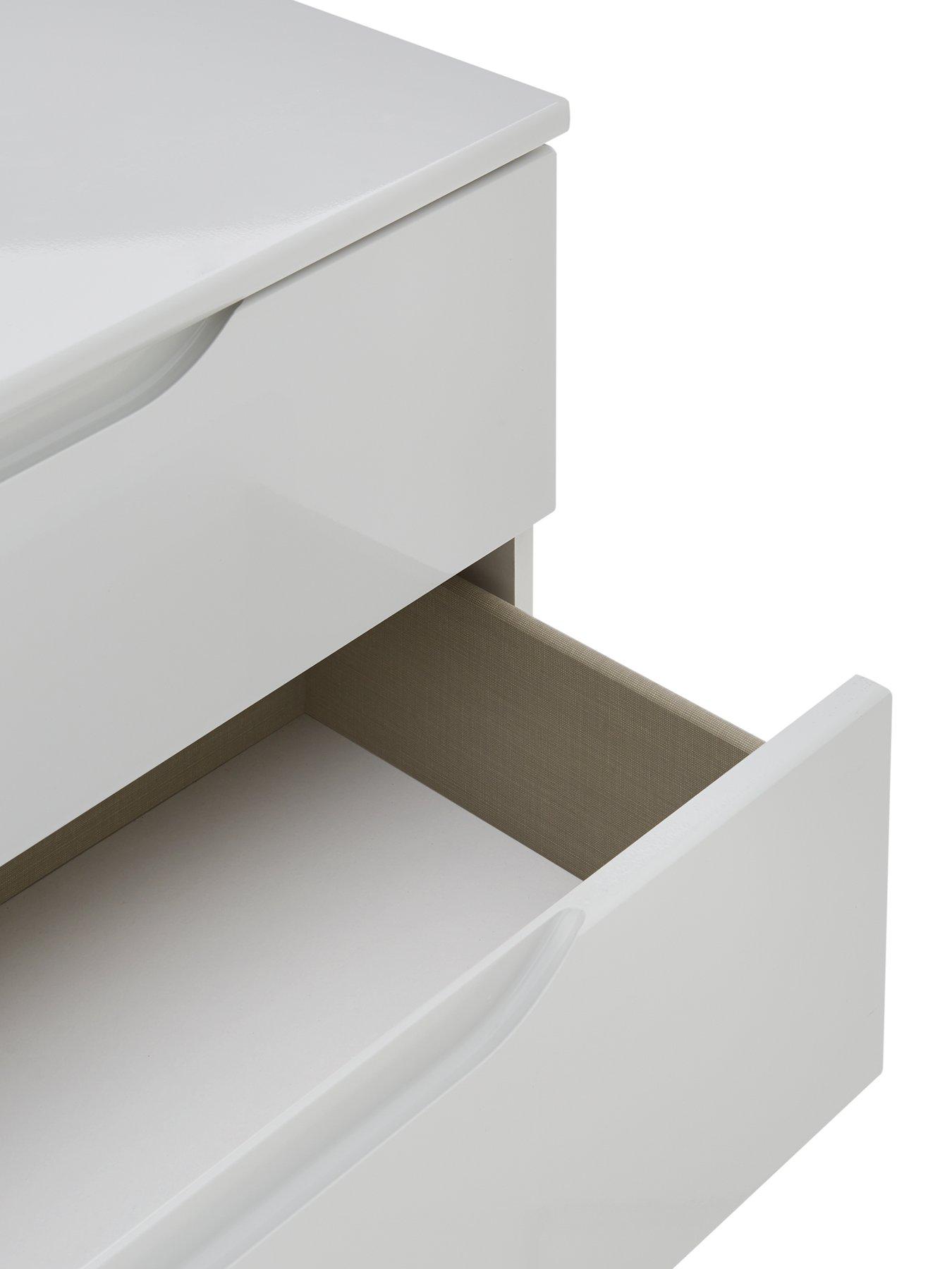  image of one-call-monaco-ready-assembled-4-piece-gloss-package-2-door-mirrored-wardrobe-5-drawer-chest-and-2-bedside-chestsnbsp--express-delivery-available