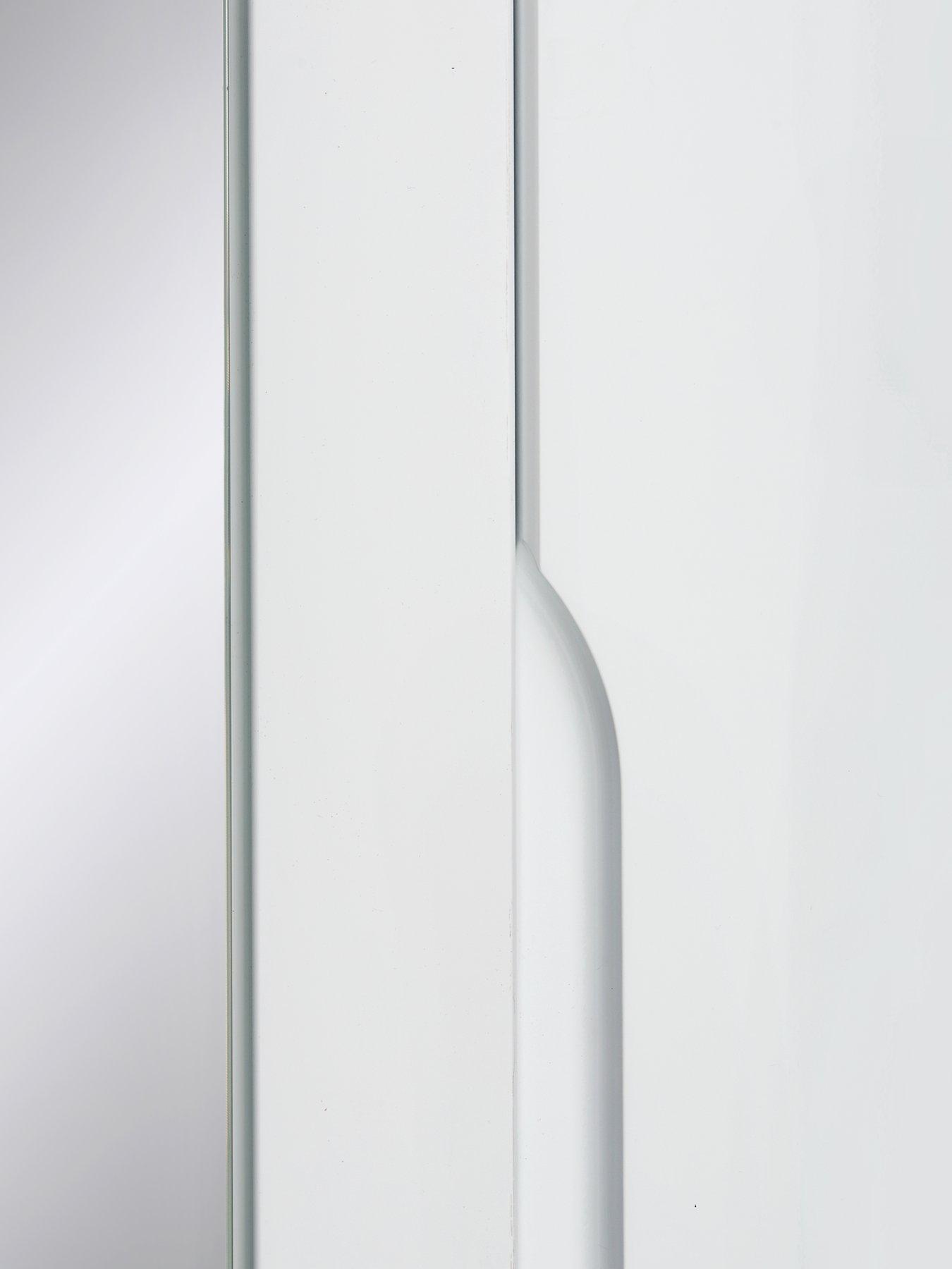 image of one-call-monaco-part-assemblednbsp4-piece-gloss-package-3-door-mirrored-wardrobe-5-drawer-chest-and-2-bedside-chestsnbsp--express-delivery-available