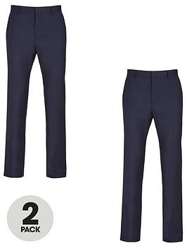 V by Very V By Very 2 Pack Regular Trousers - Navy Picture