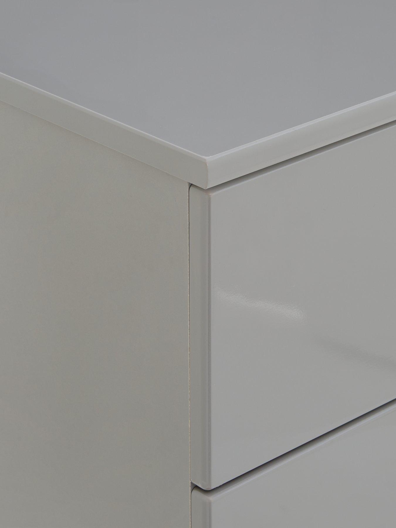 Image 6 of 6 of One Call Sanford High Gloss Ready Assembled 3 Piece Package - Chest of 5 Drawers and 2 Bedside Chests