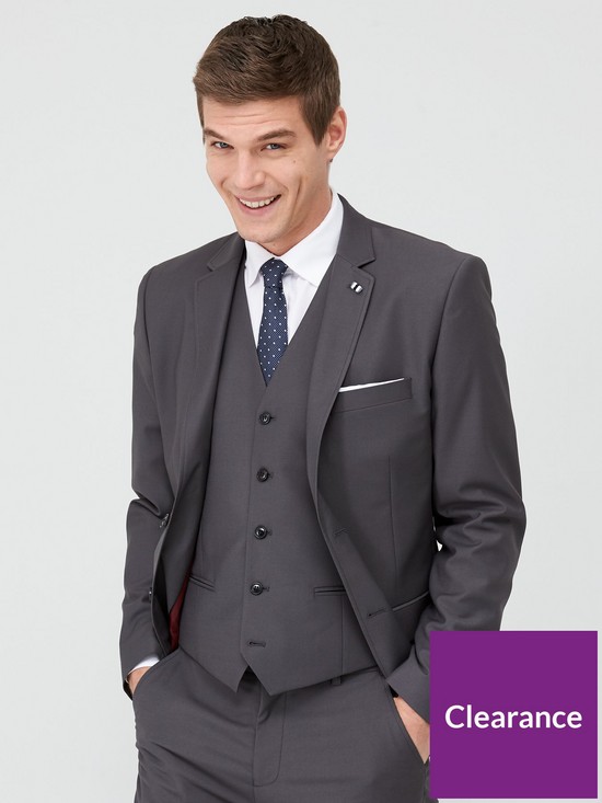 front image of very-man-stretch-slim-suit-jacket-grey