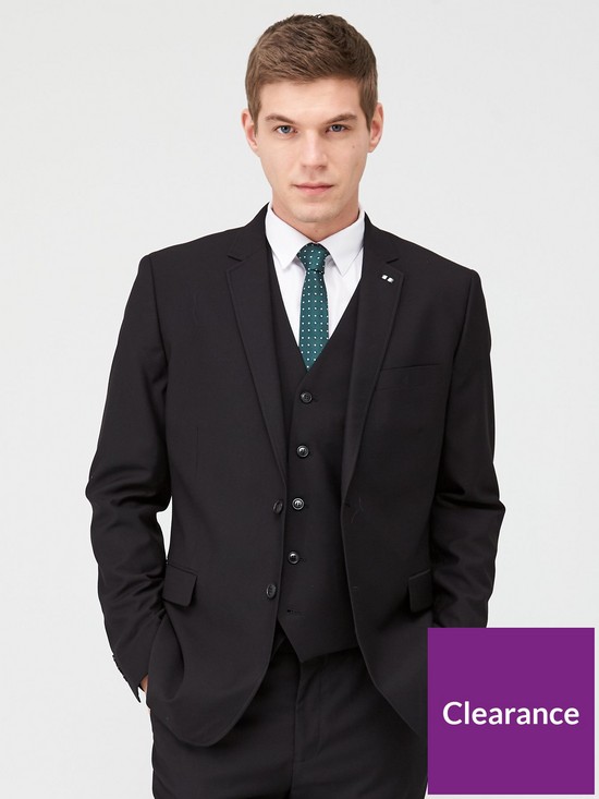 front image of very-man-stretch-regular-suit-jacket-black