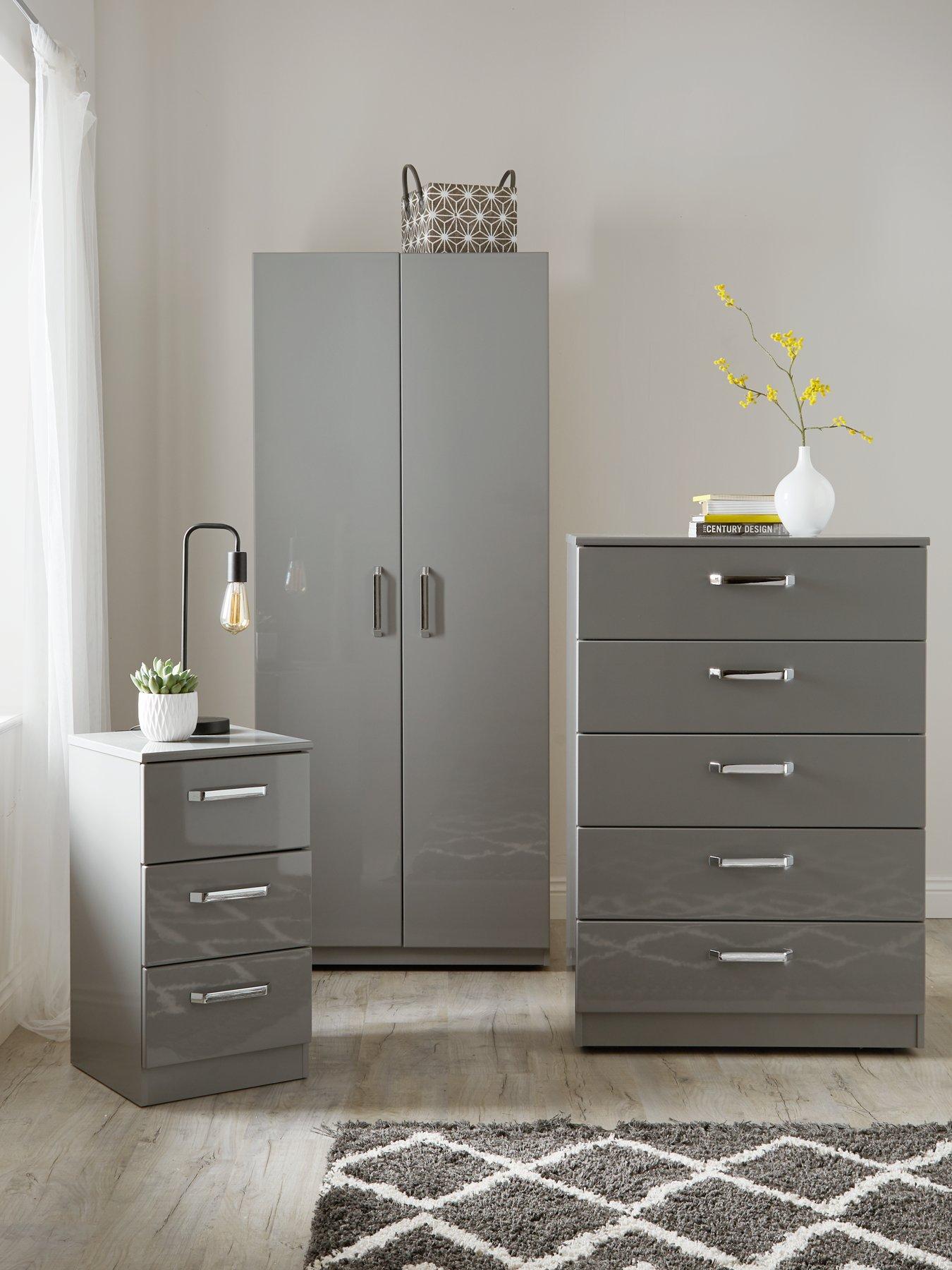 Dark grey deals gloss wardrobe