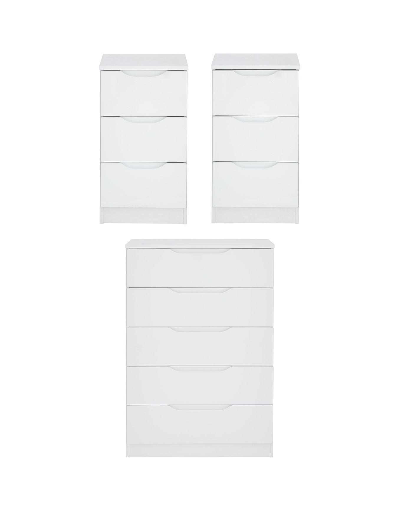  image of one-call-monaco-ready-assemblednbsp3-piece-gloss-package-5-drawer-chest-and-2-bedside-chestsnbsp--express-delivery-availablebr-nbsp
