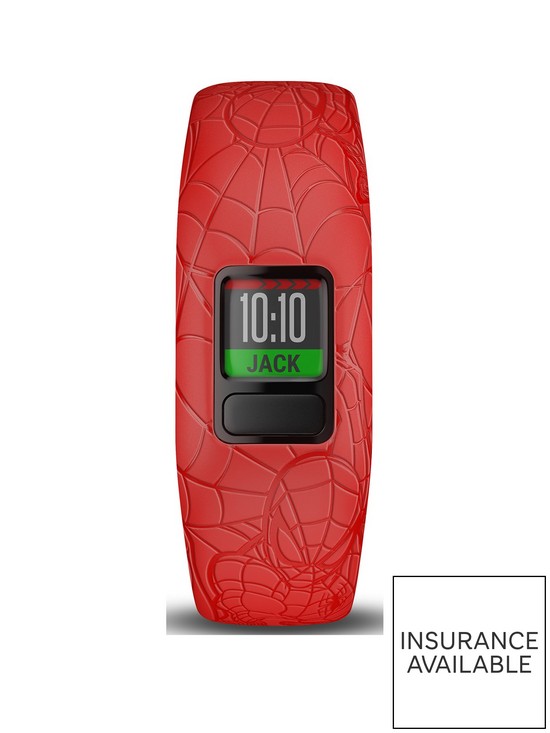 stillFront image of garmin-vivofit-jr-2-marvel-spider-man-fitness-activity-tracker-for-kids-adjustable-band-red