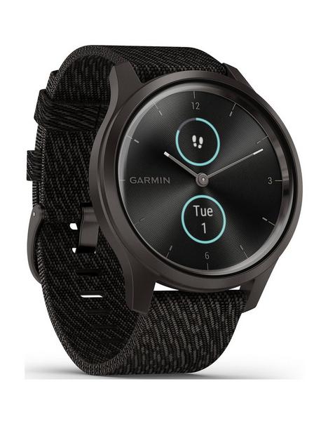 garmin-vivomove-style-hybrid-smartwatch-black-pepper-nylon-with-slate-hardware