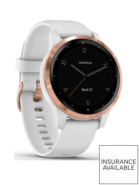 front image of garmin-vivoactive-4s-smaller-sized-gps-smartwatch-features-music-body-energy-monitoring-animated-workouts-pulse-ox-sensors-and-more