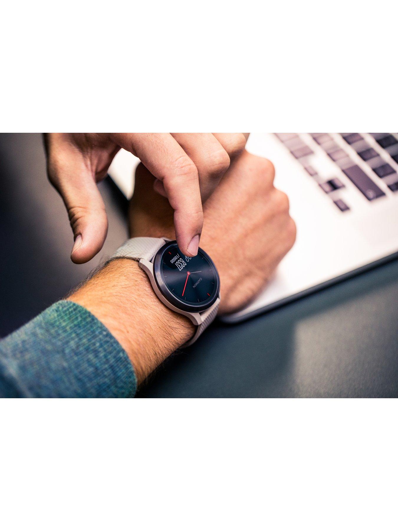 garmin vivomove hr sandstone hybrid smartwatch