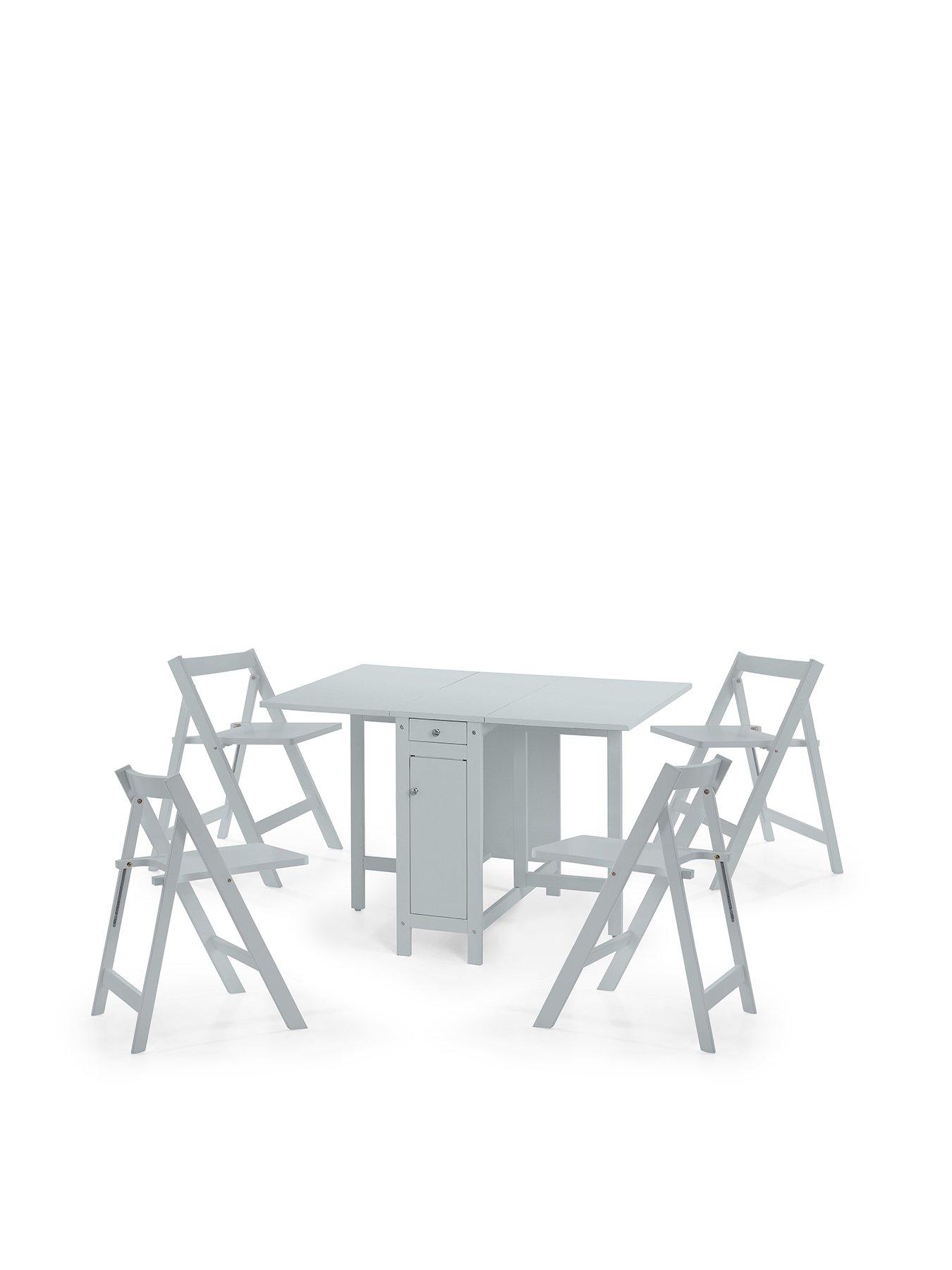 Image 2 of 2 of Julian Bowen Savoy 120 Cm Space Saver Dining Table + 4 Chairs - Grey