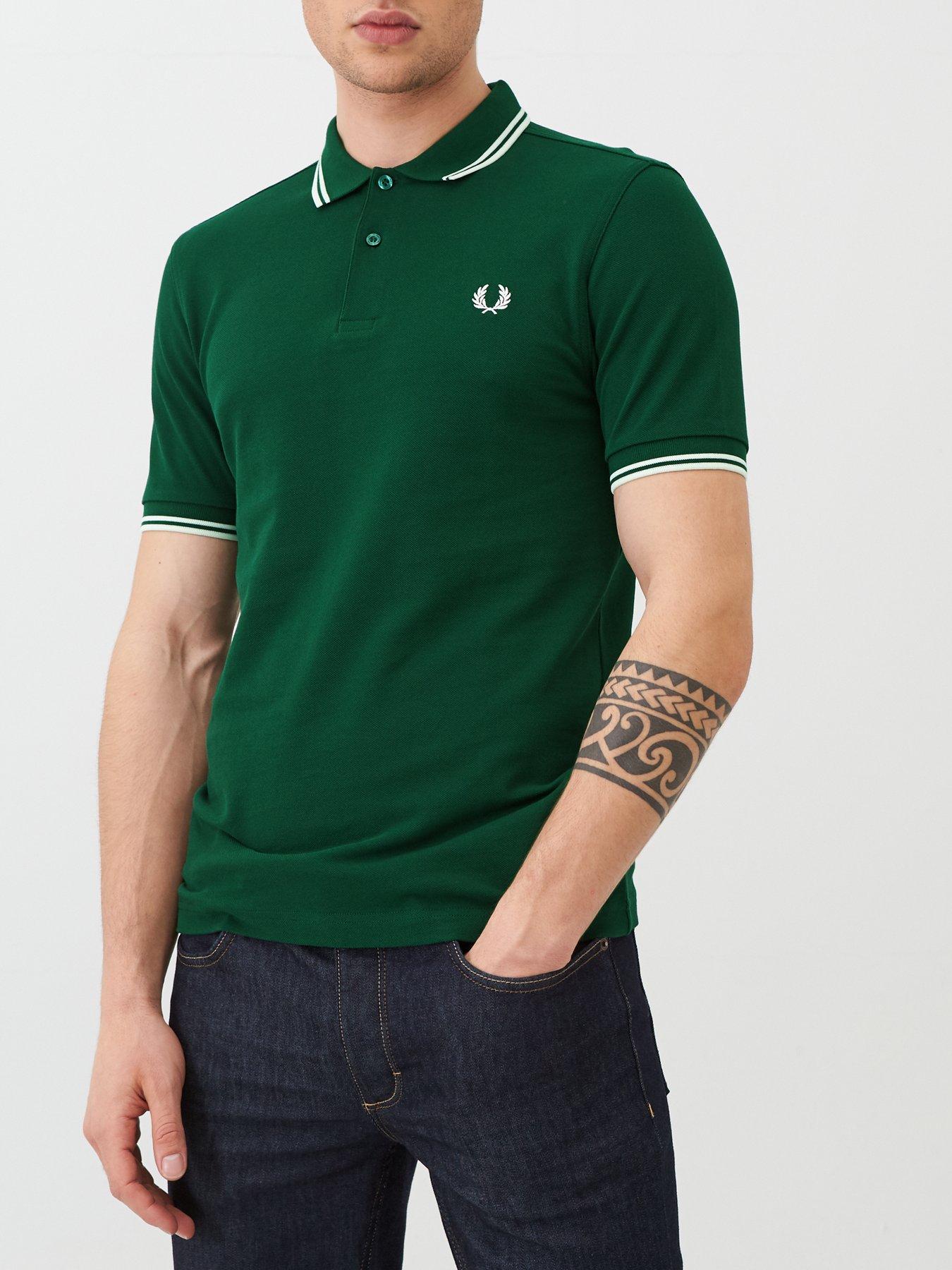 fred perry twin tipped polo t shirt green