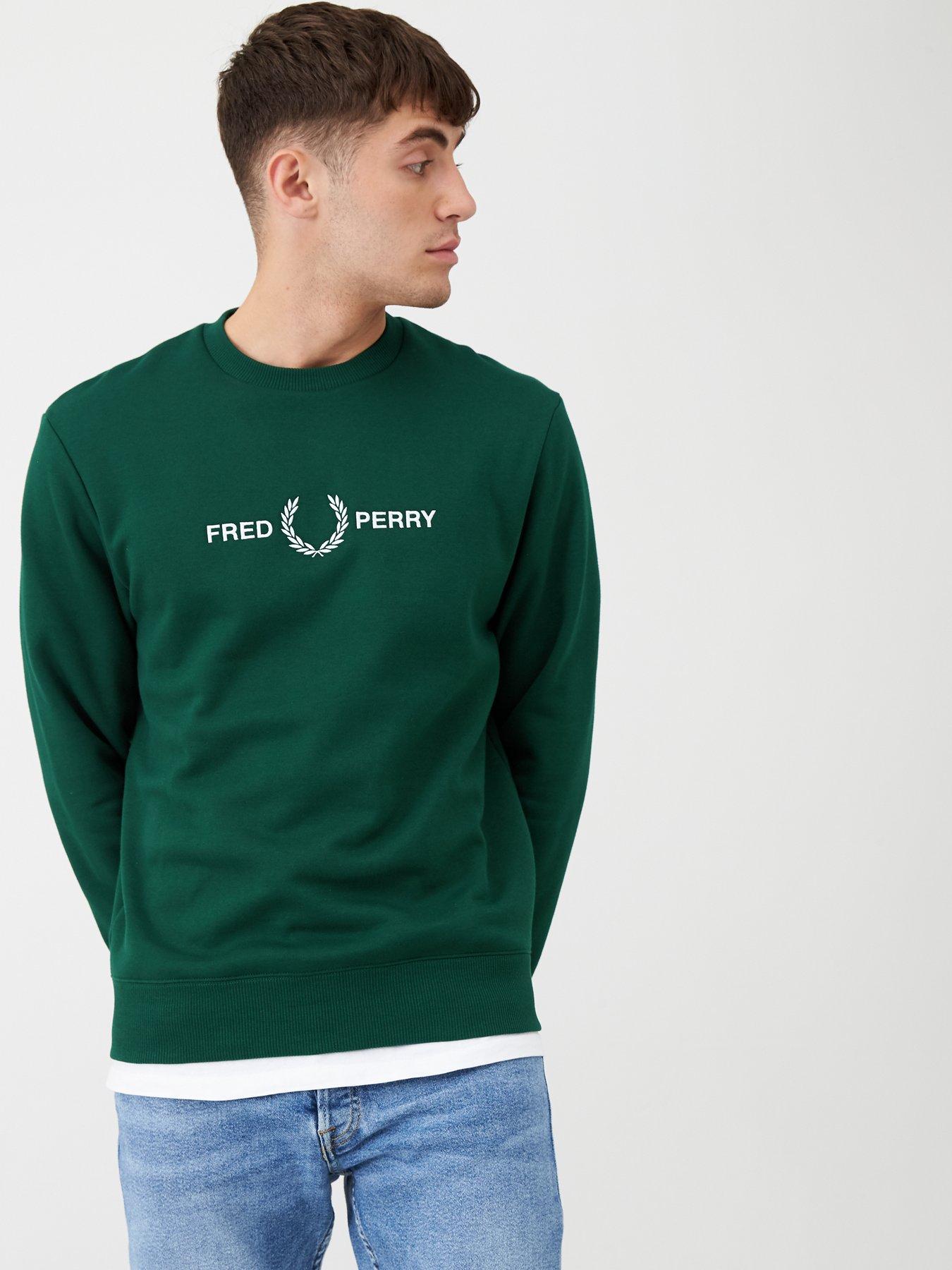 fred perry hoodie green