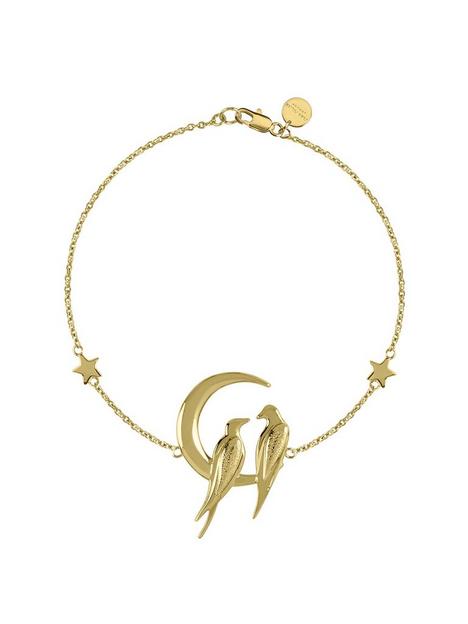 sara-miller-18ct-gold-plated-crescent-moon-love-birds-bracelet
