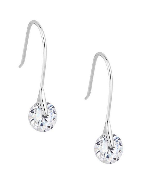 front image of simply-silver-sterling-silver-925-with-cubic-zirconia-round-brilliant-drop-earrings