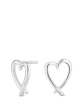 Simply Silver Simply Silver Simply Silver Open Crossover Heart Stud Earring Picture