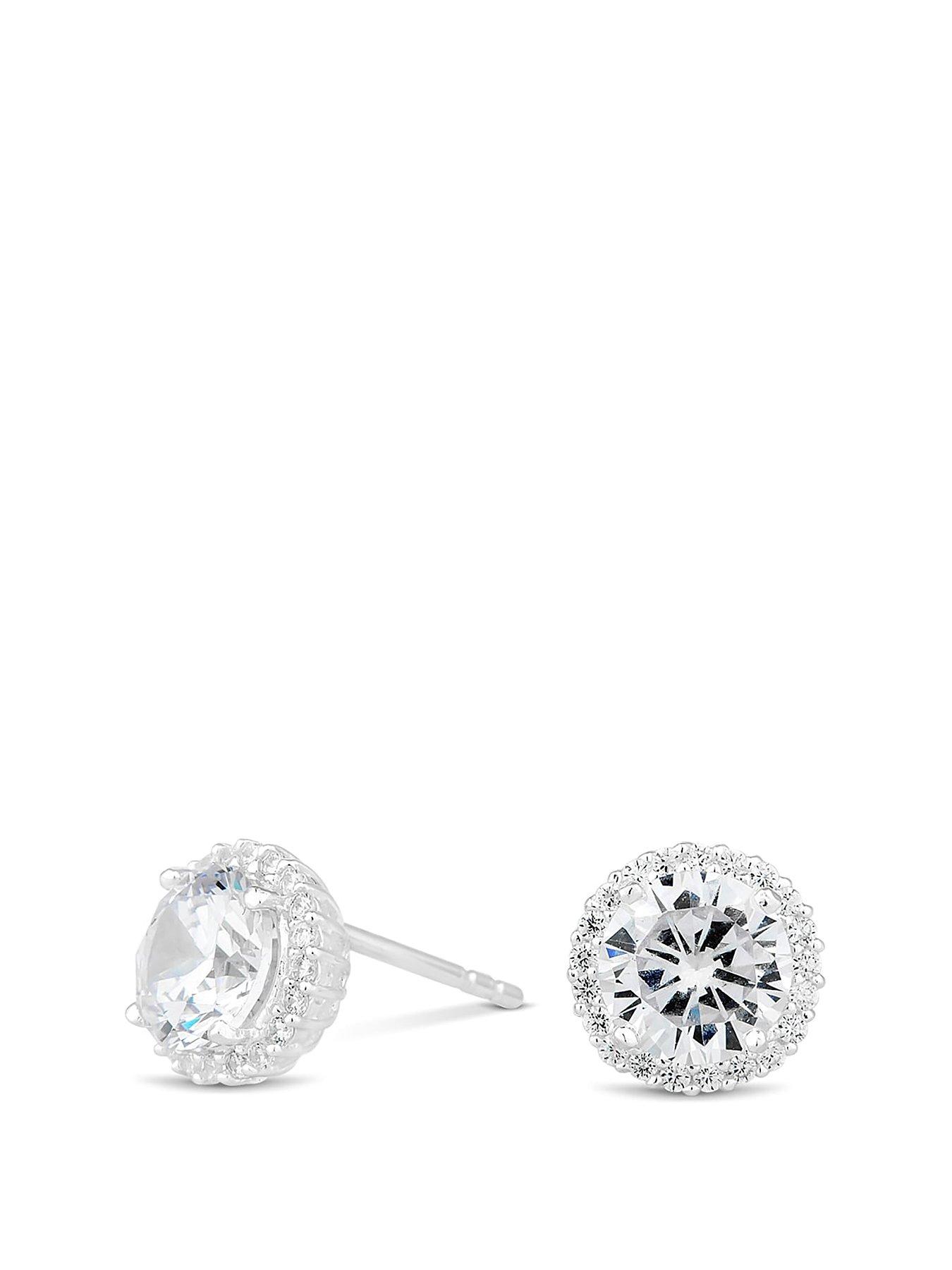 Image 1 of 1 of Simply Silver Sterling Silver 925 with Cubic Zirconia Halo Stud Earrings