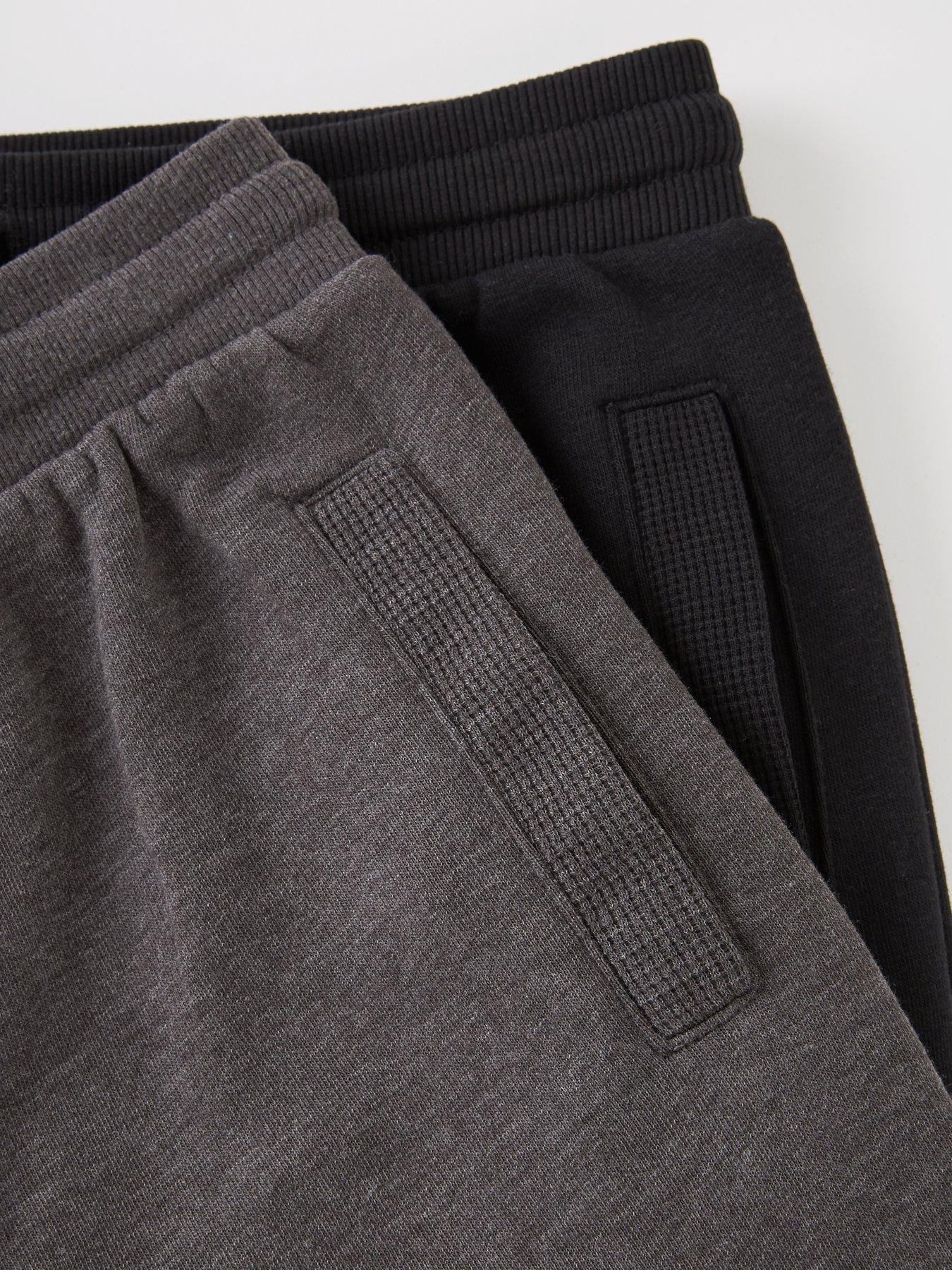  image of everyday-boys-essential-2-pack-skinny-joggers-blackcharcoal