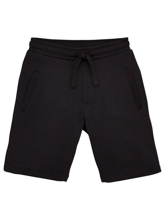 back image of everyday-boys-cotton-rich-essential-jogger-shorts-2-pack-blackkhaki