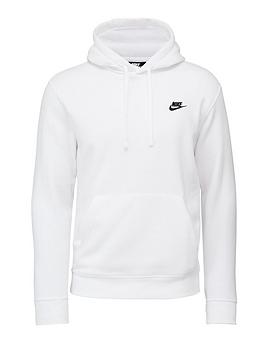 Nike Nike Sportswear Club Fleece Overhead Hoodie - White/Black Picture