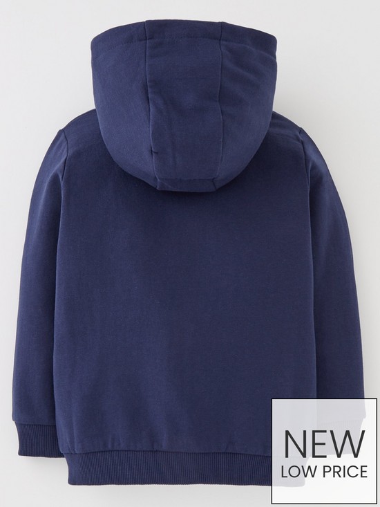 back image of mini-v-by-very-boys-essentials-zip-through-hoodie-navy