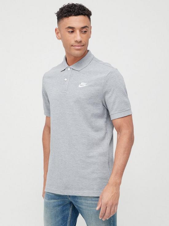 front image of nike-matchup-pique-polo-greywhite
