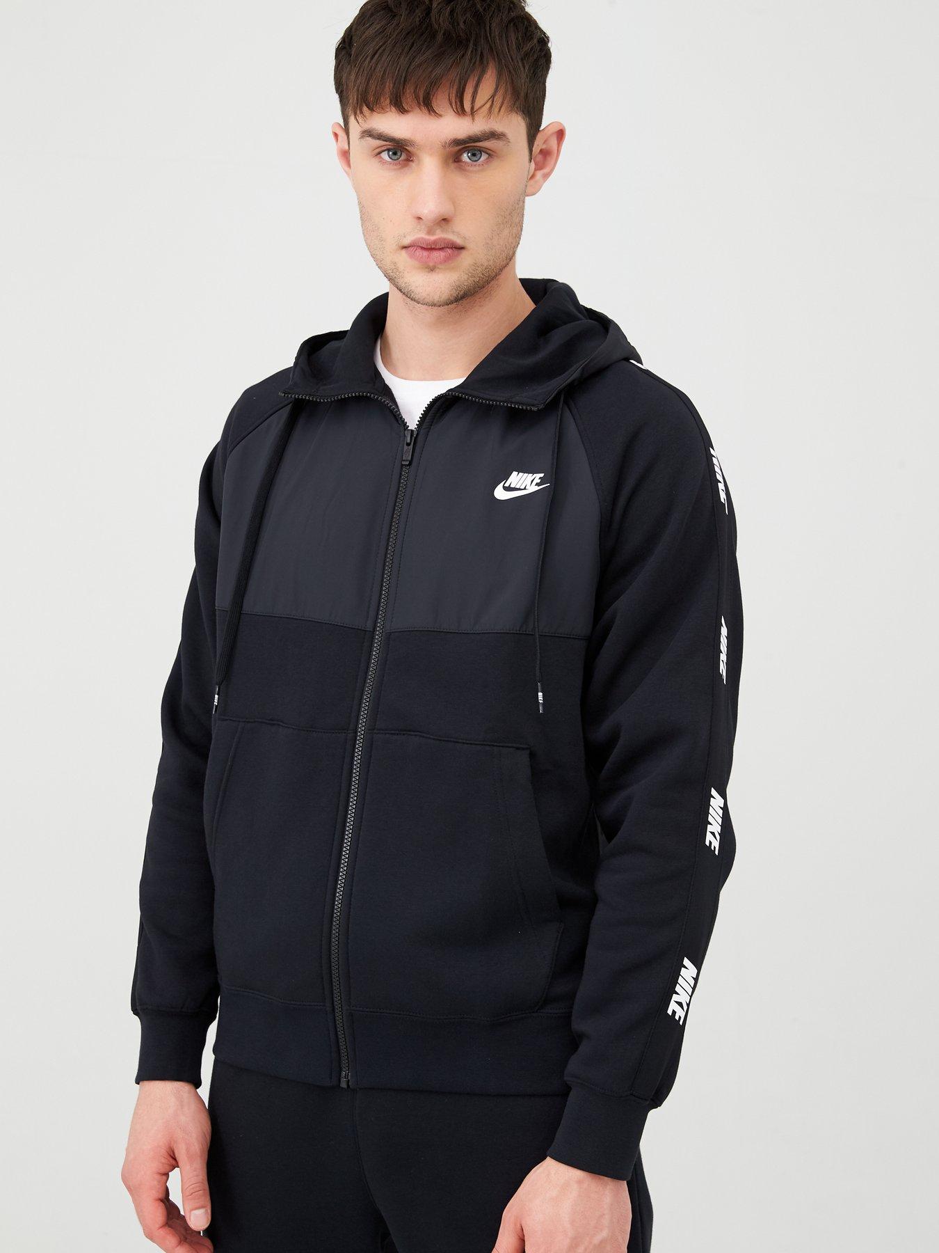 nike tape full zip hoodie grey