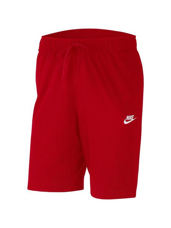 front image of nike-club-jersey-short-red