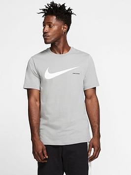 Nike Nike Swoosh Hbr Short Sleeve T-Shirt - Grey/White Picture